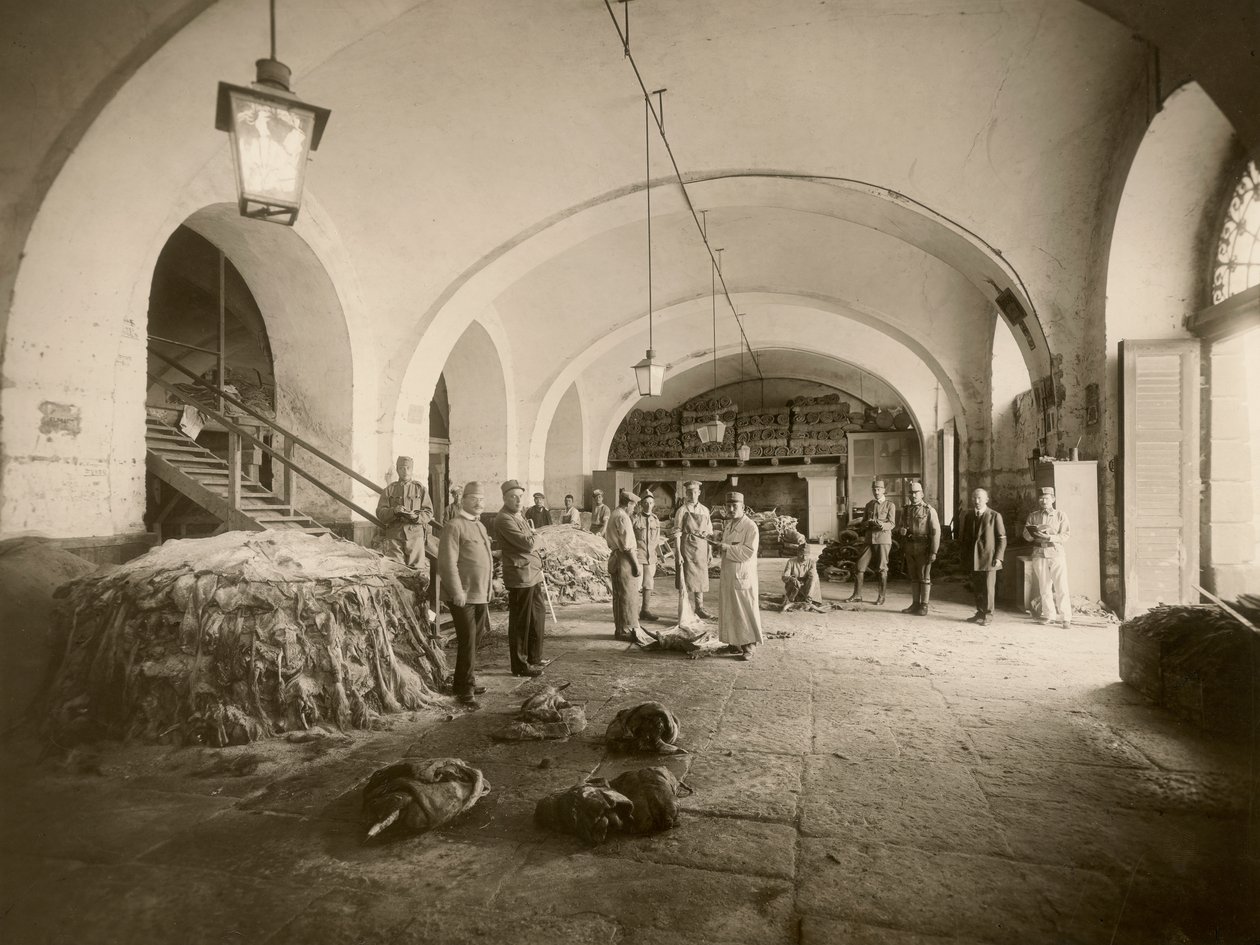 Intérieur du dépôt militaire de cuir, pendant la Grande Guerre - Carlo Wulz