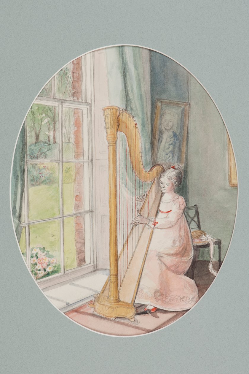 Une jeune femme avec une harpe, 2009 - Caroline Hervey Bathurst