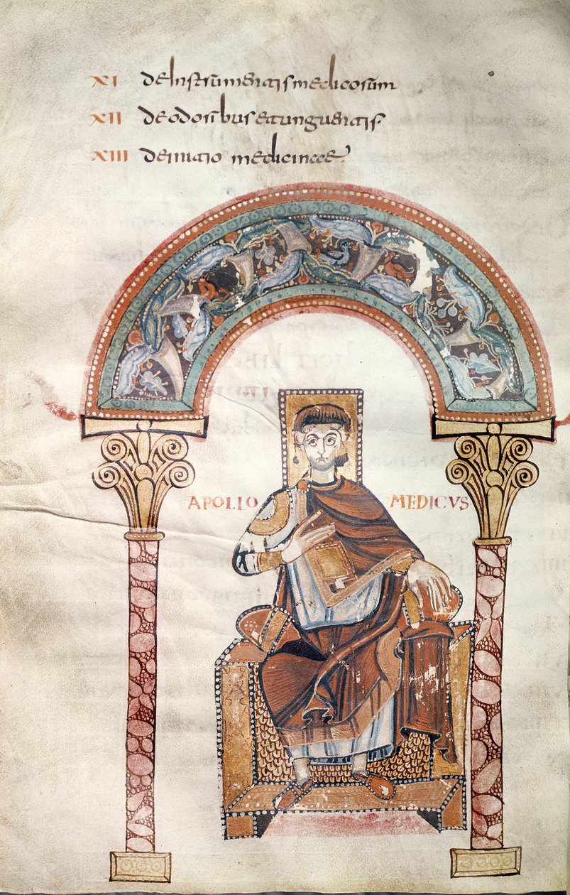 Apollon Medicus, de Etymologiae par Isidore de Séville - Carolingian School