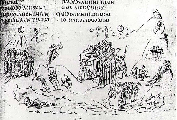Diverses scènes illustrant un des Psaumes, du Psautier d
