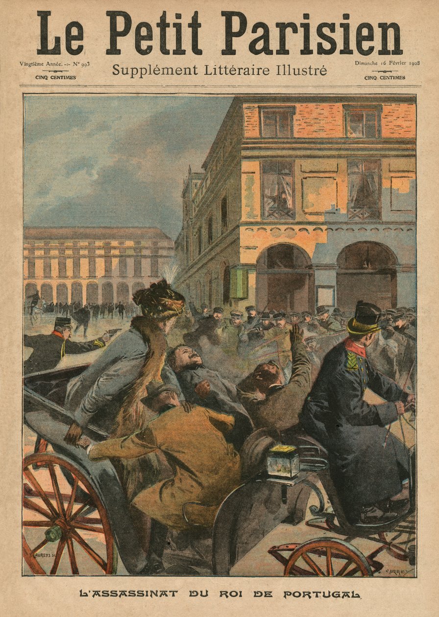 Assassinat du roi Carlos Ier, roi du Portugal, illustration de couverture de 