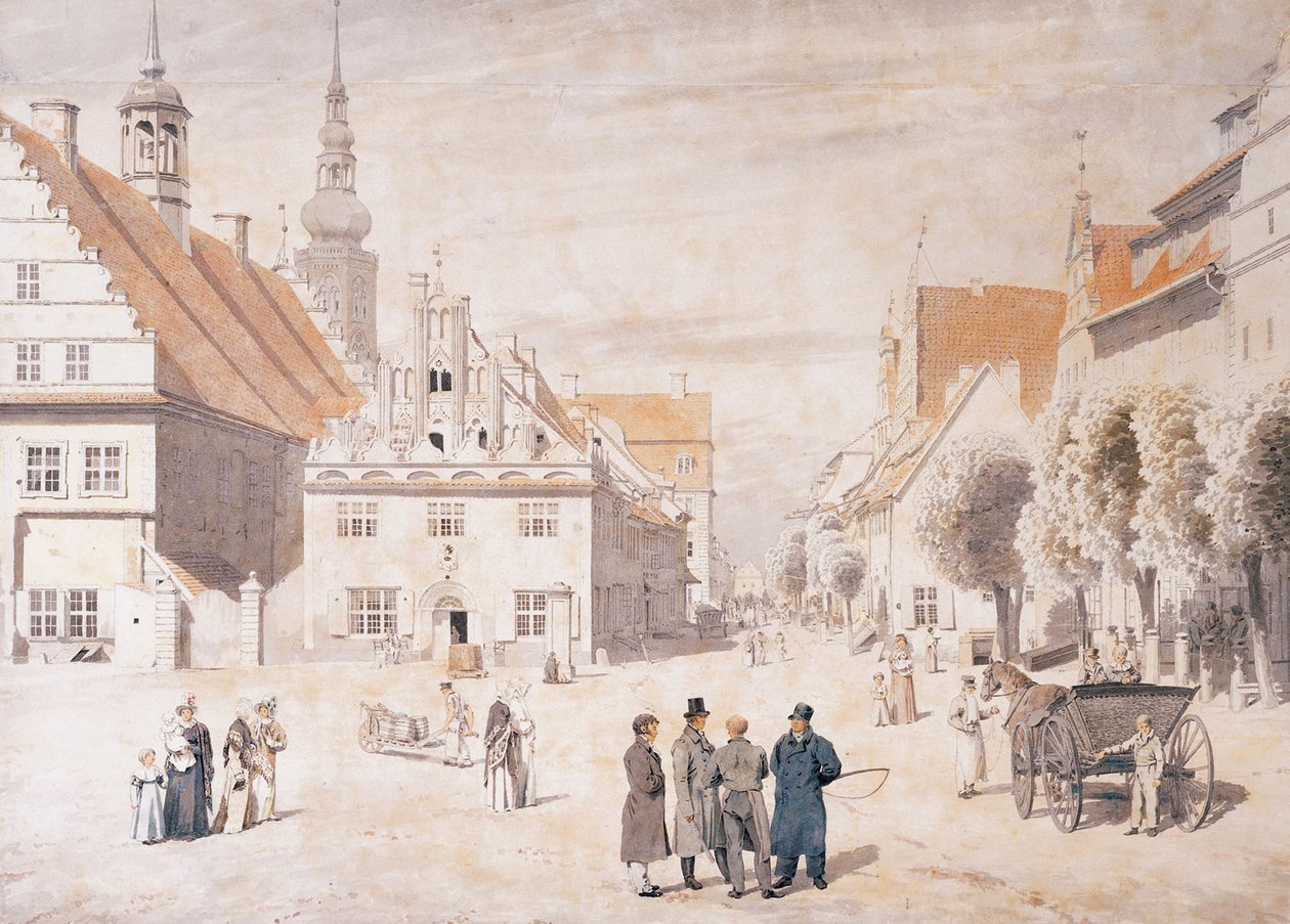 Le marché de Greifswald - Caspar David Friedrich