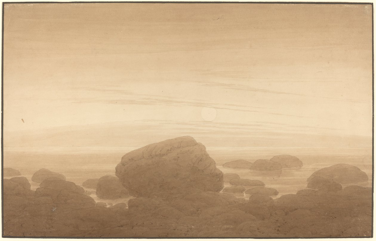 Lever de lune sur une plage déserte - Caspar David Friedrich