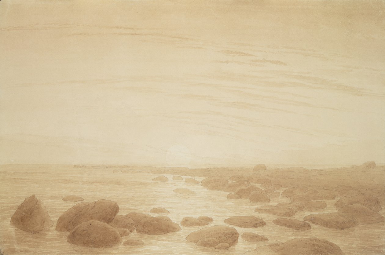 Lever de lune sur la mer (Coucher de soleil sur la mer) - Caspar David Friedrich