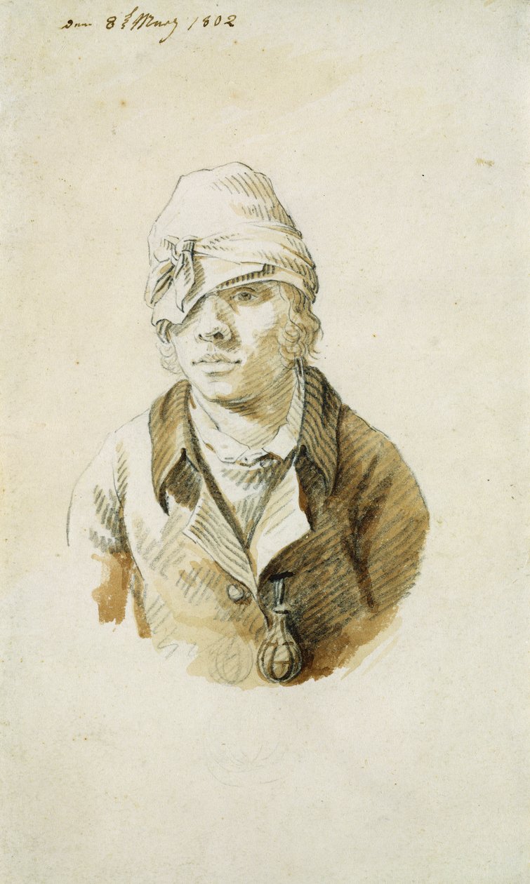 Autoportrait avec casquette et cache-œil, 8 mai 1802 - Caspar David Friedrich
