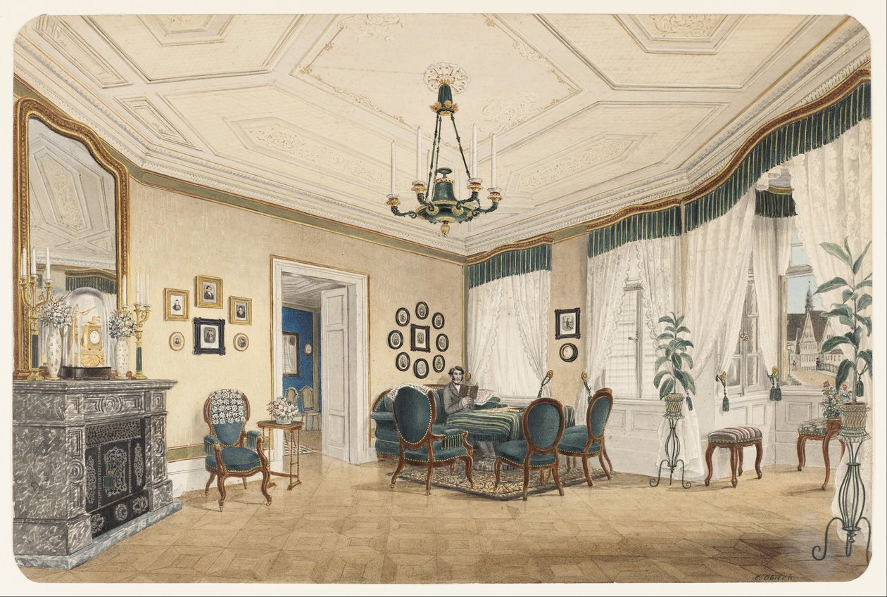 Un salon, probablement à Stuttgart - Caspar Obach