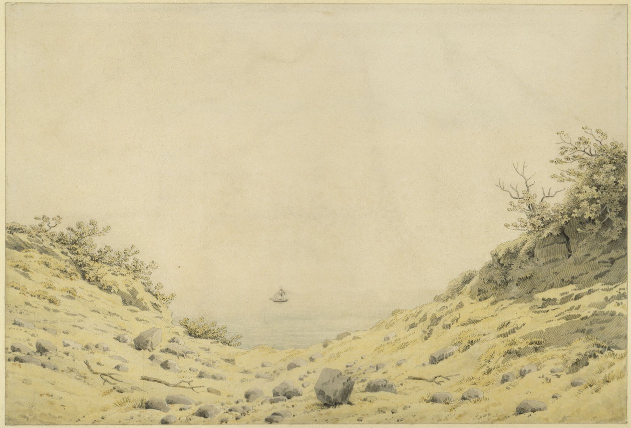 Vue sur la mer à travers les dunes - Caspar David Friedrich