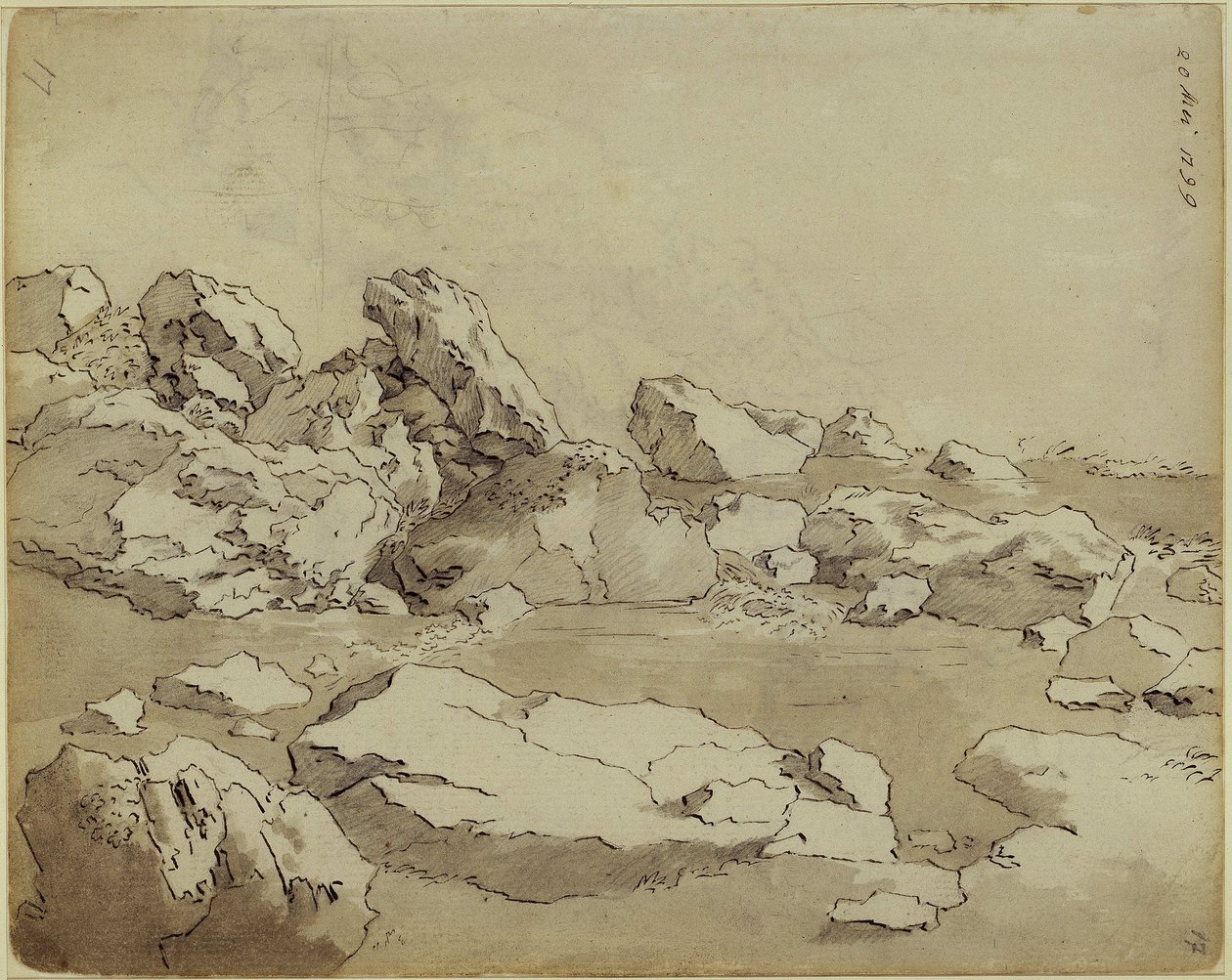 Études de rochers, blocs juxtaposés - Caspar David Friedrich