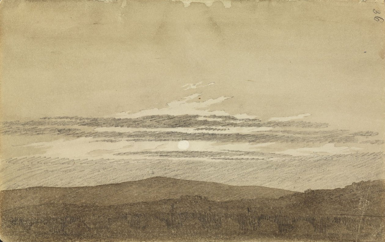 Paysage de montagne au coucher du soleil - Caspar David Friedrich
