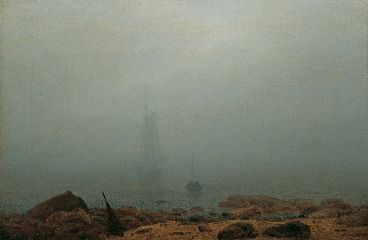 Allemand : Meeresstrand im Nebel Bord de mer dans le brouillard - Caspar David Friedrich