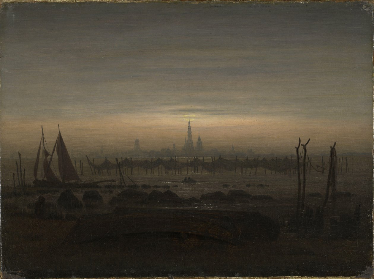 Greifswald au clair de lune - Caspar David Friedrich