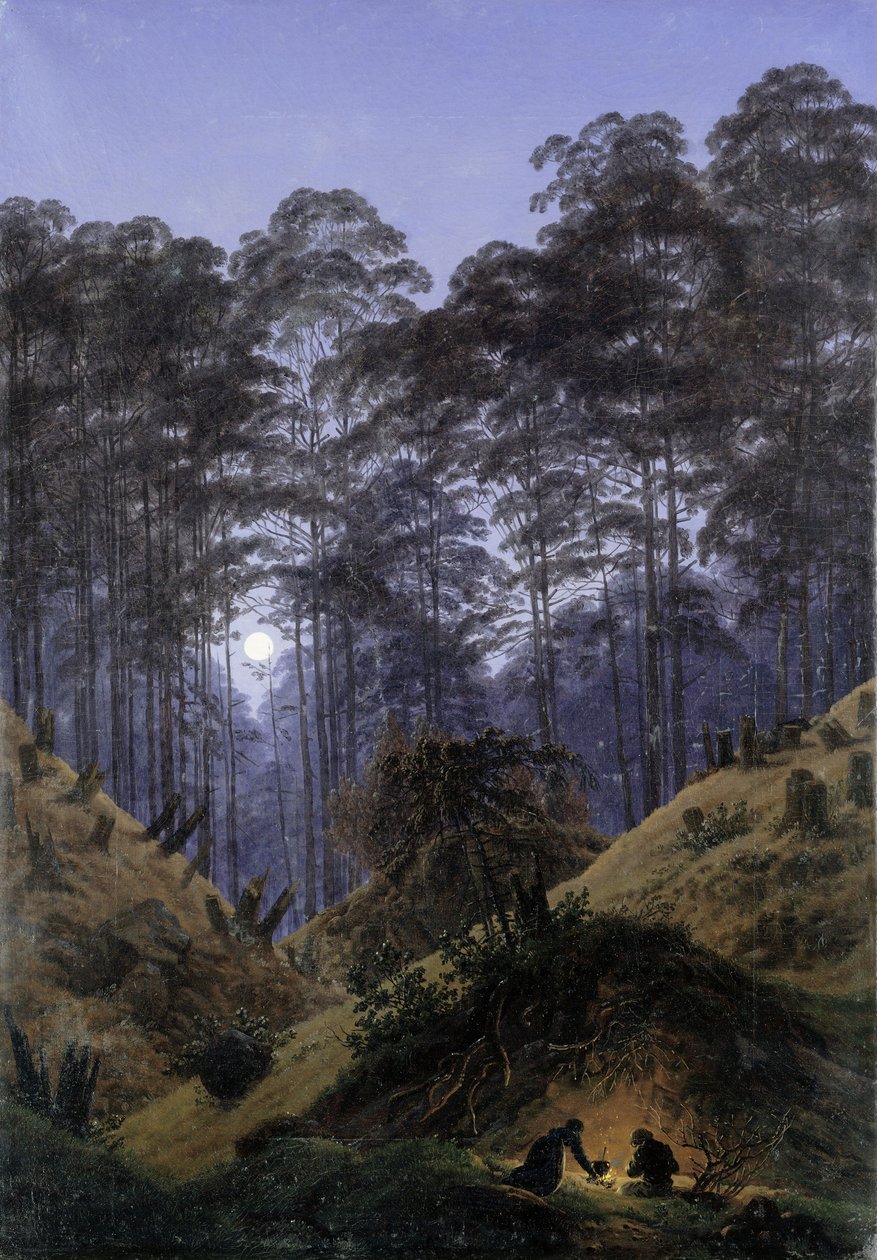 Dans la forêt au clair de lune - Caspar David Friedrich
