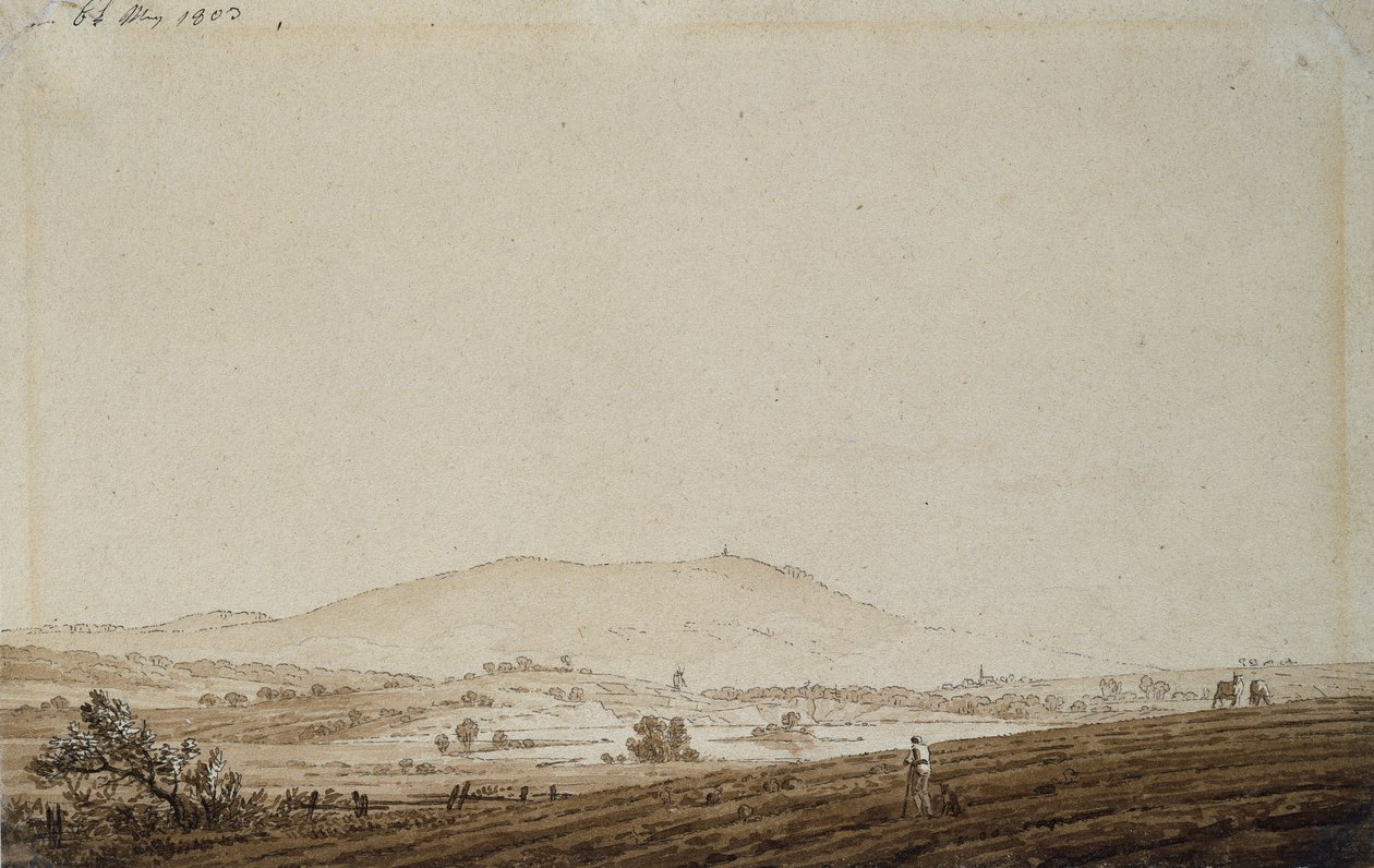 Paysage en Bohême avec vue sur le mont Jeschken, 1803 - Caspar David Friedrich