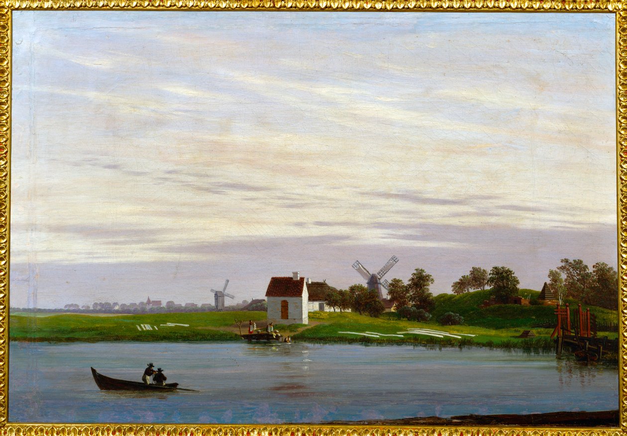 Paysage avec moulins à vent - Caspar David Friedrich