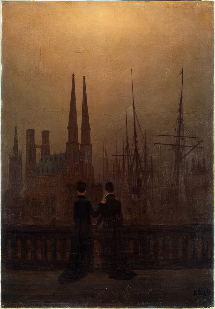 Port nocturne - Caspar David Friedrich