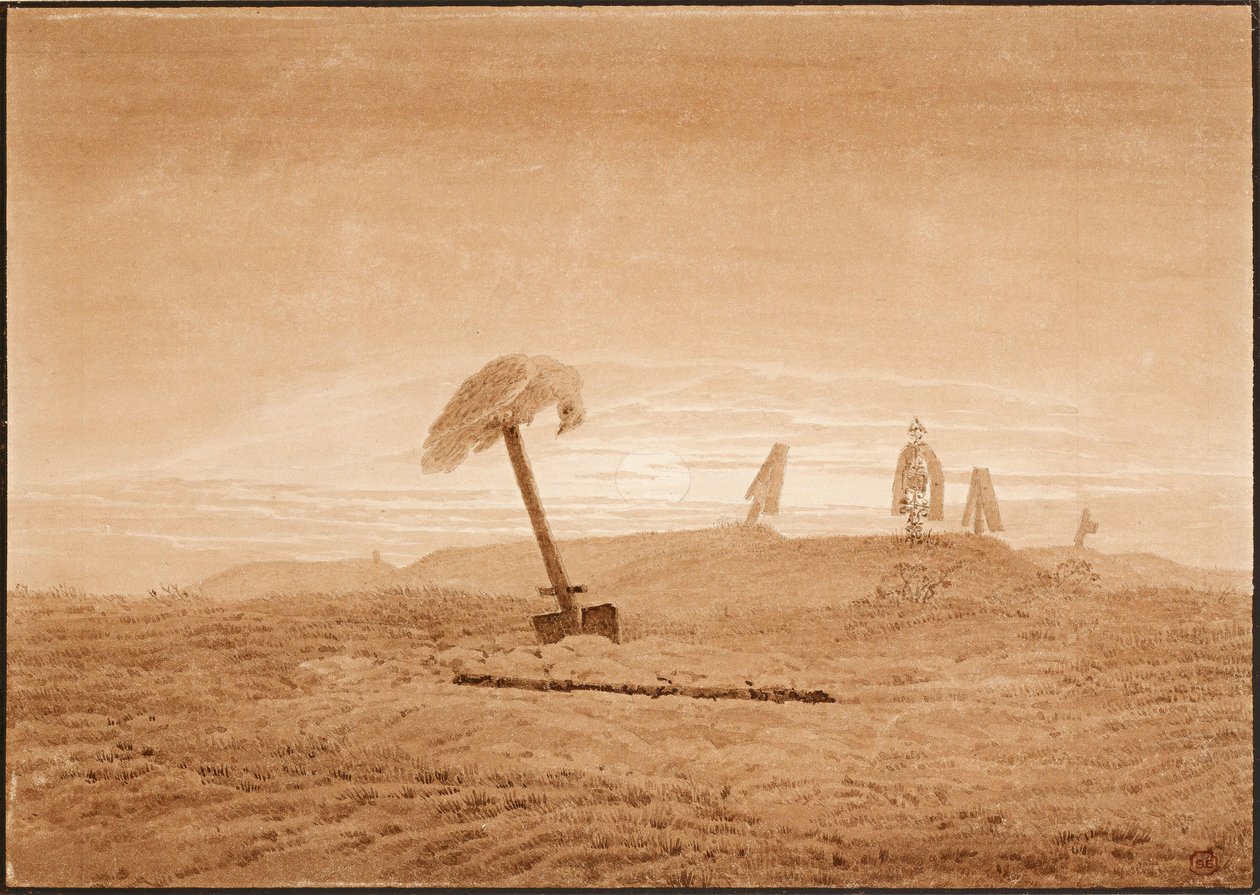 Paysage avec tombes - Caspar David Friedrich