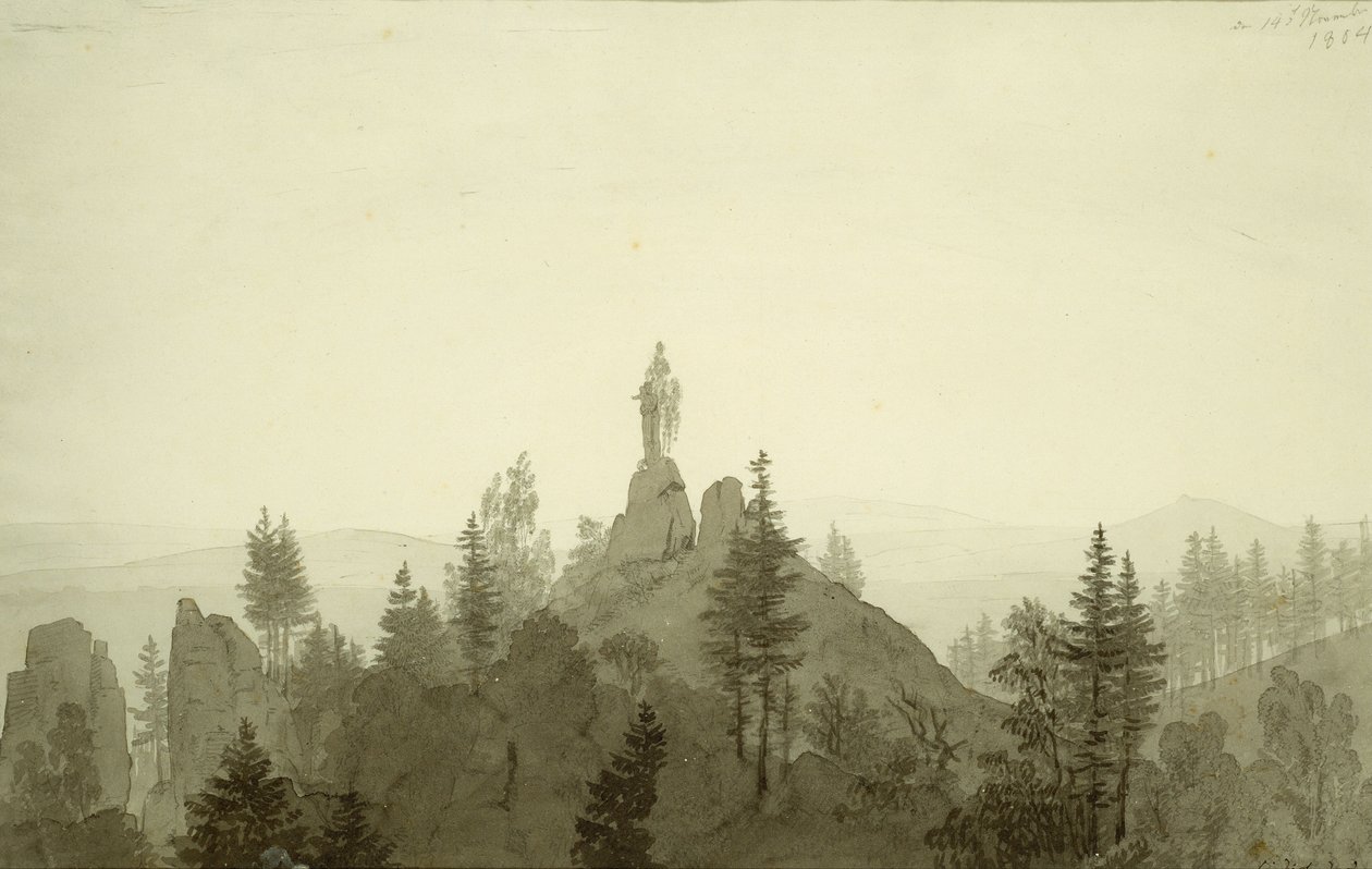 Statue de la Vierge dans les montagnes - Caspar David Friedrich