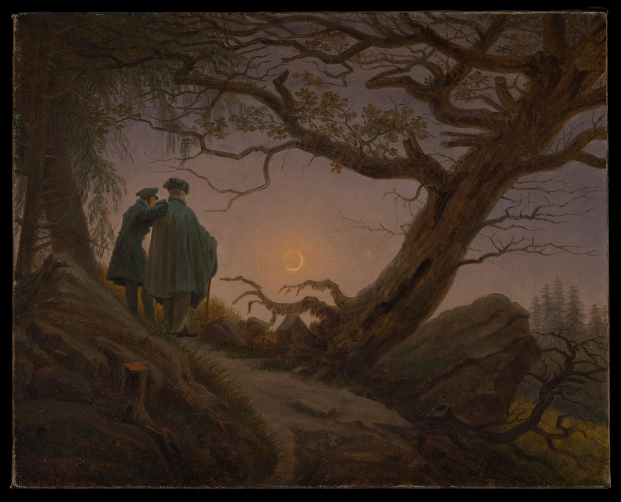 Deux hommes contemplant la Lune - Caspar David Friedrich