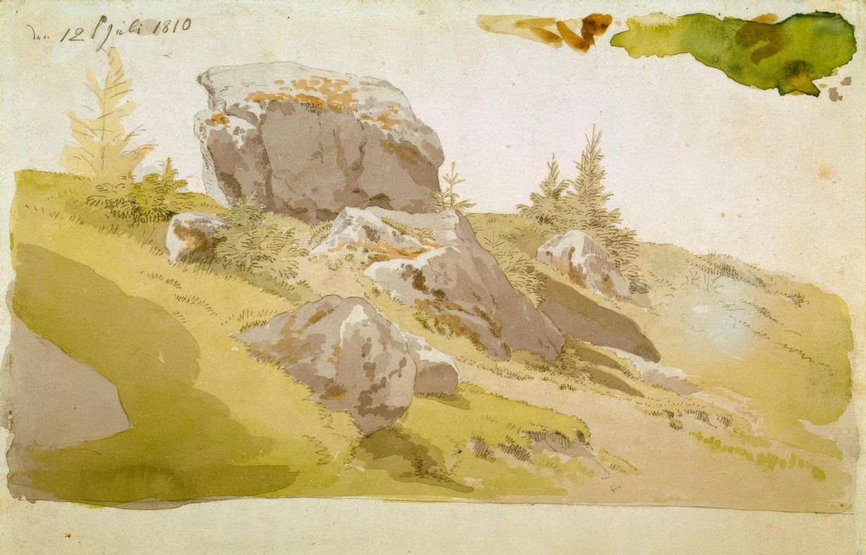 Prairie avec rochers dans les Monts des Géants - Caspar David Friedrich