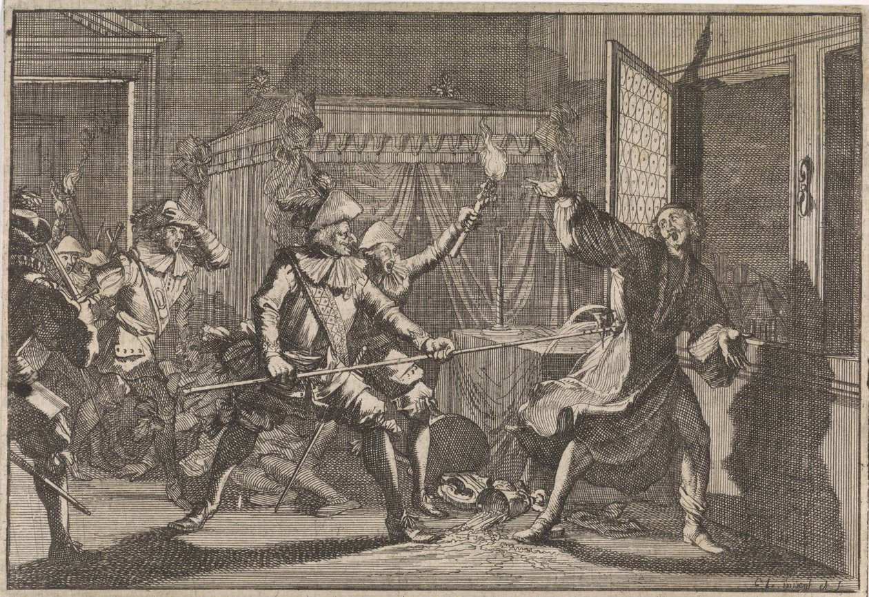 Albrecht von Wallenstein, duc de Friedland, assassiné par ses propres soldats, 1634 - Caspar Luyken (attributed to)