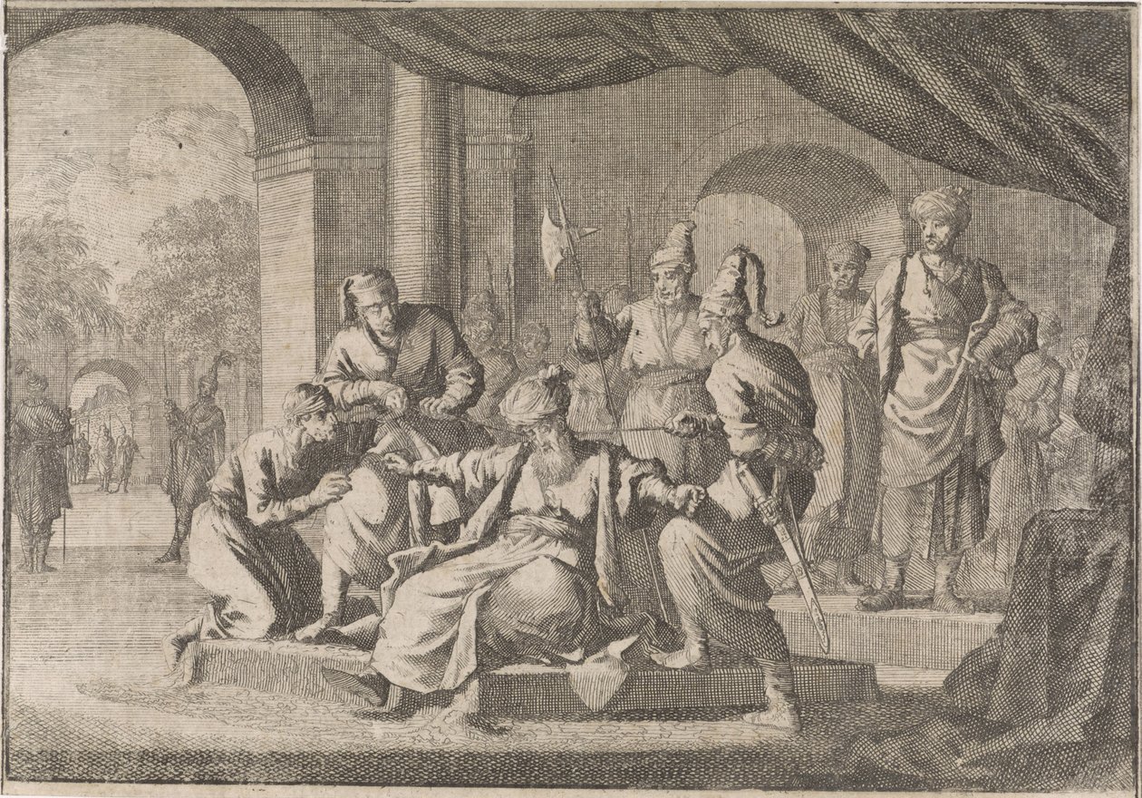 Mustafa, le neveu du sultan Murat IV, est étranglé sur son ordre, 1639 - Caspar Luyken (attributed to)