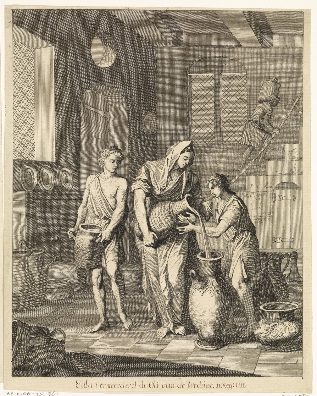 Élisée aide une pauvre veuve - Caspar Luyken