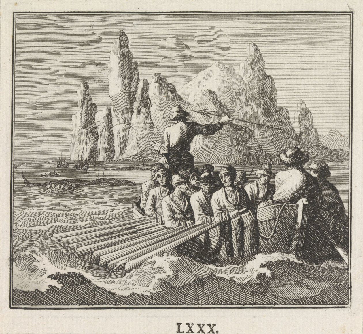 Emblème : de gros poissons - Caspar Luyken