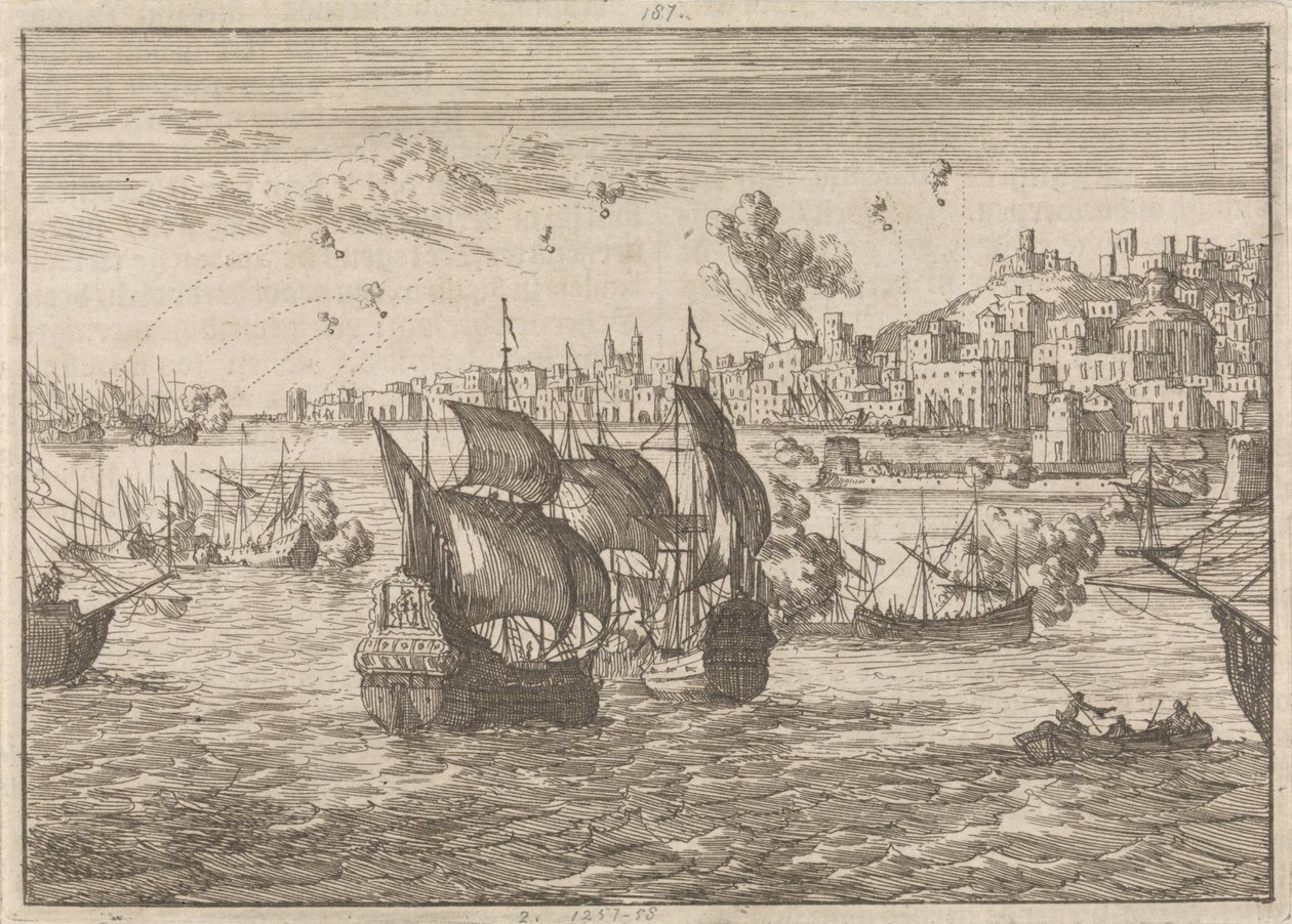 Gênes bombardée par la flotte française, 1684 - Caspar Luyken