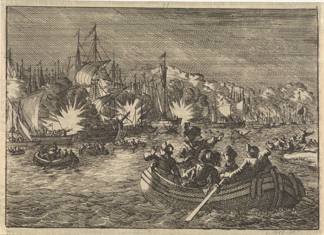Flotte espagnole conquise et brûlée par les Hollandais sur l
