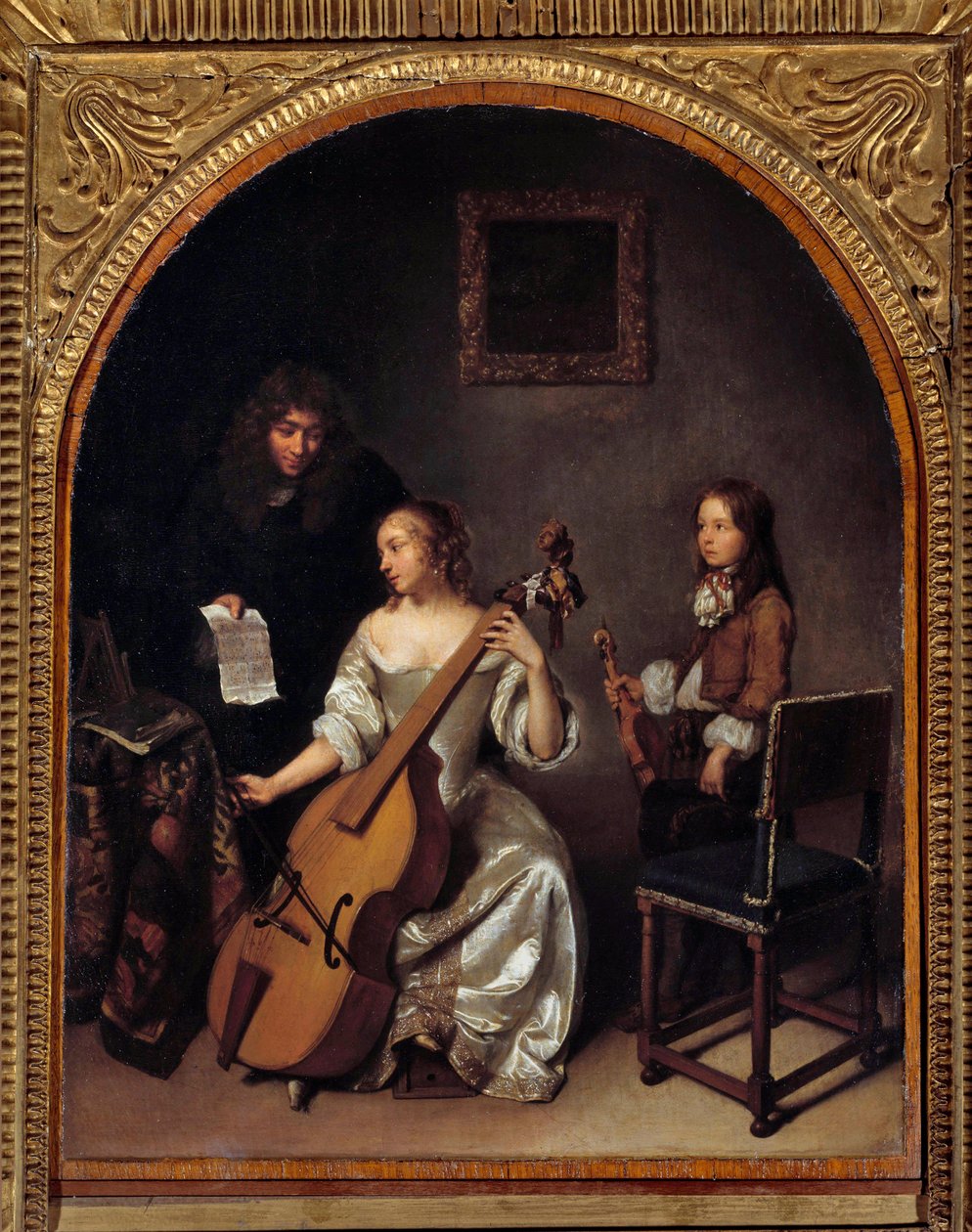 La leçon de basse de viole - Caspar Netscher
