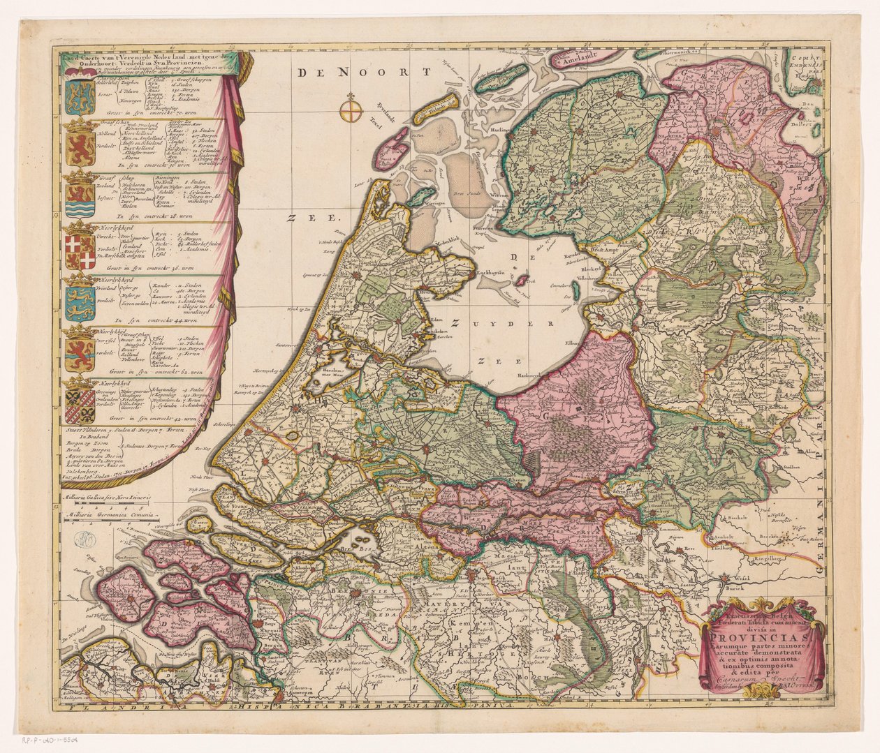 Carte de la République des Sept Provinces-Unies - Caspar Specht (possibly)