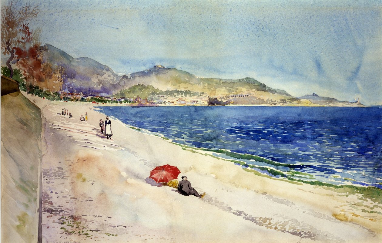 Sur la plage en dessous de la Promenade des Anglais, Nice, France - Cass Gilbert
