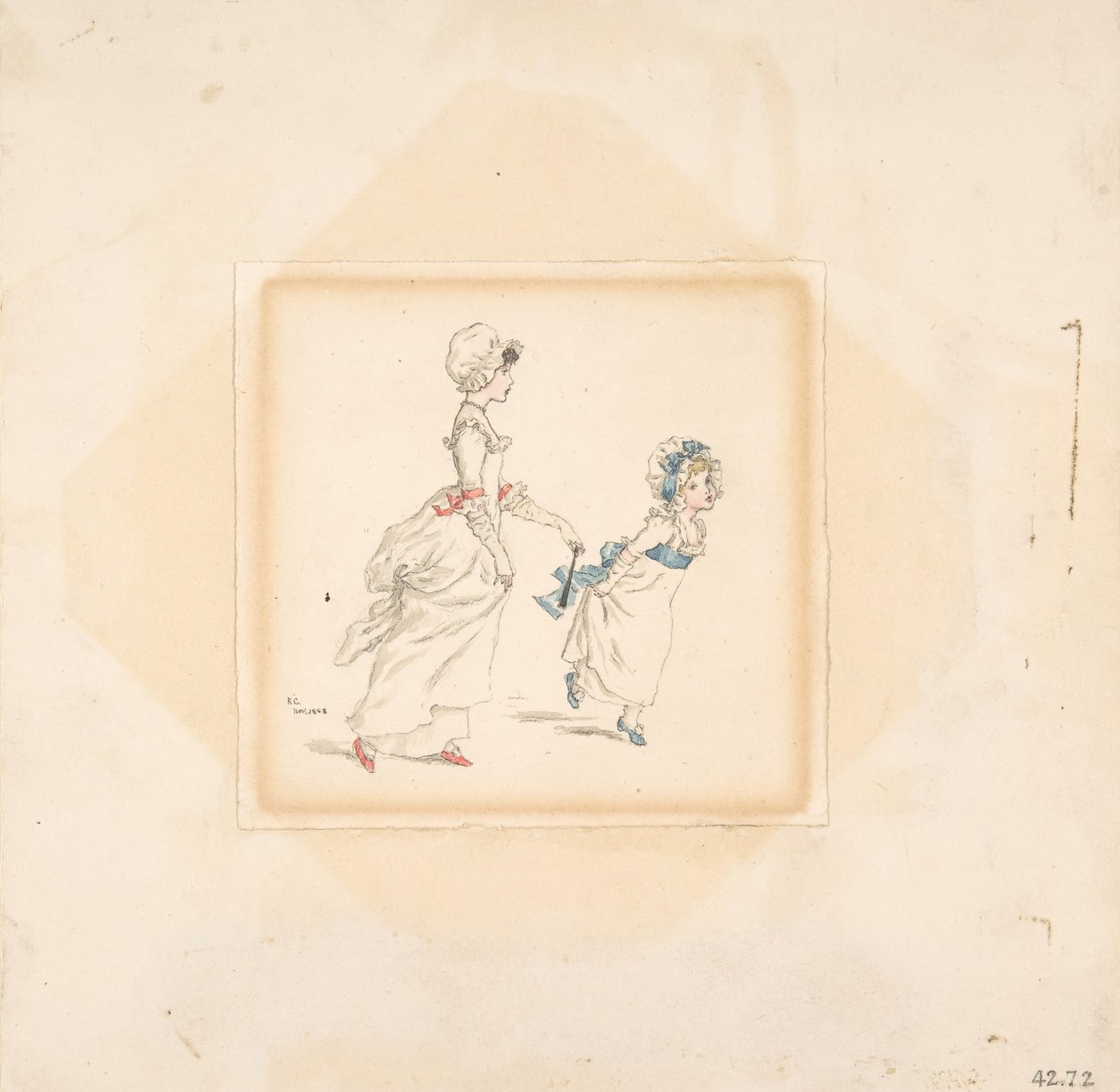 Femme et enfant, 1883 - Catherine Greenaway