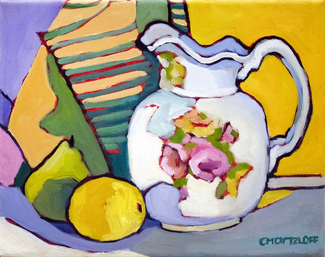 Fusion florale, 2024 (huile sur toile) - Catherine J Martzloff
