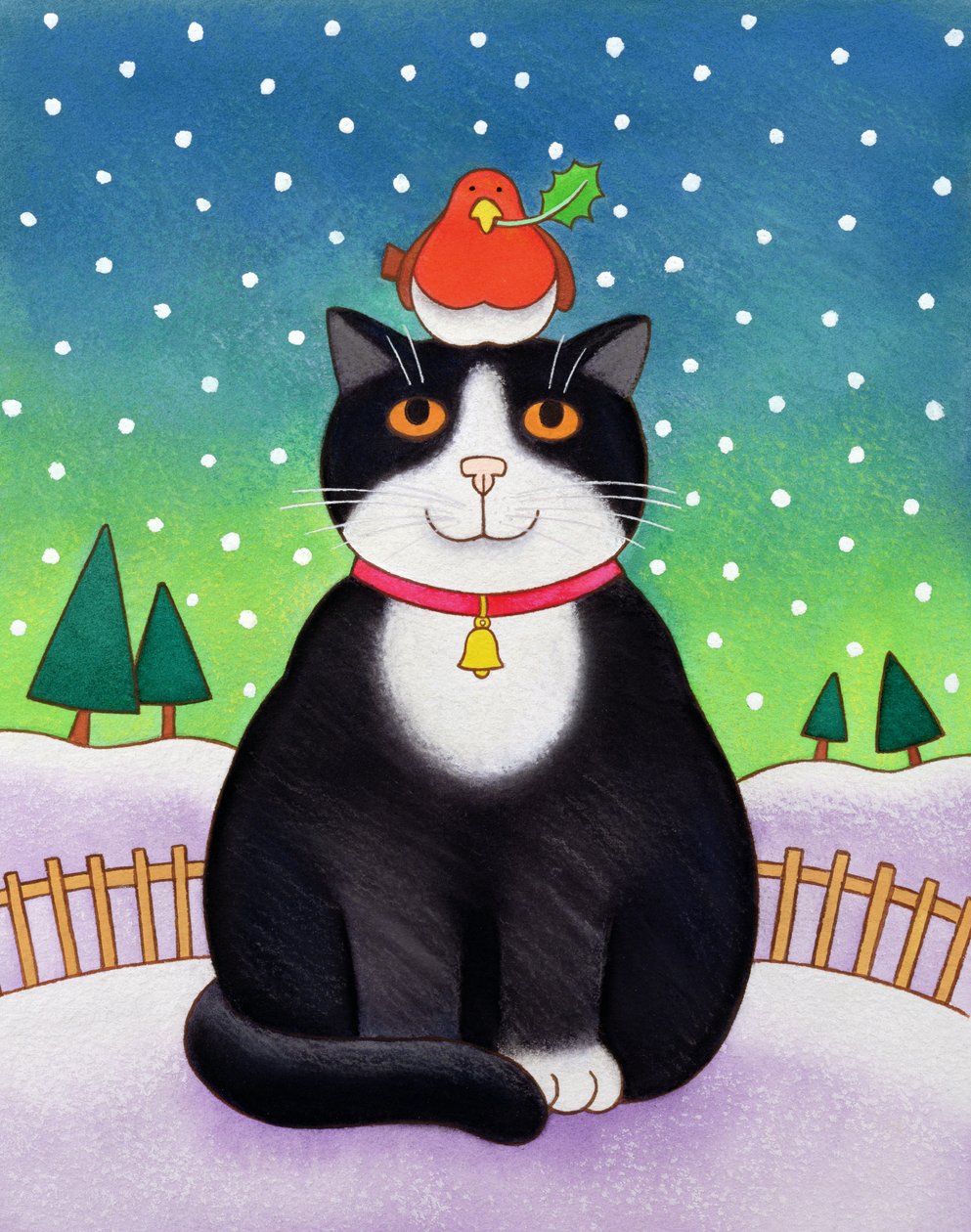 Chat avec rouge-gorge - Cathy Baxter