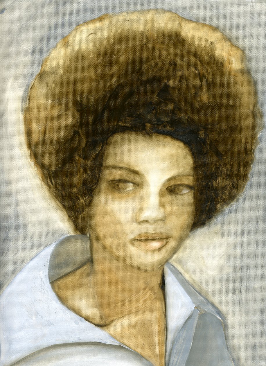 Afro 2 (Kathleen Cleaver), 2007 (huile sur toile, papier) - Cathy Lomax
