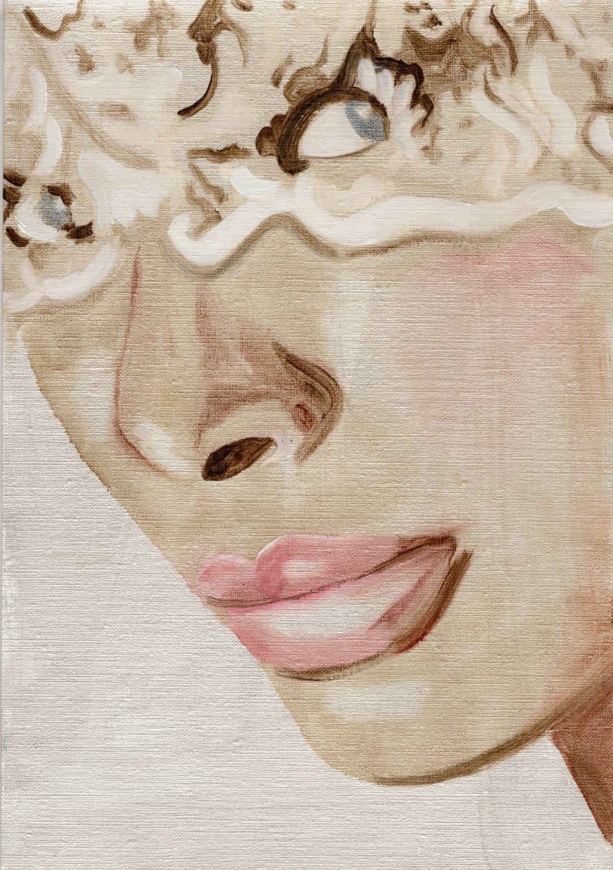 Lace Face, 2019 (huile et acrylique sur papier) - Cathy Lomax