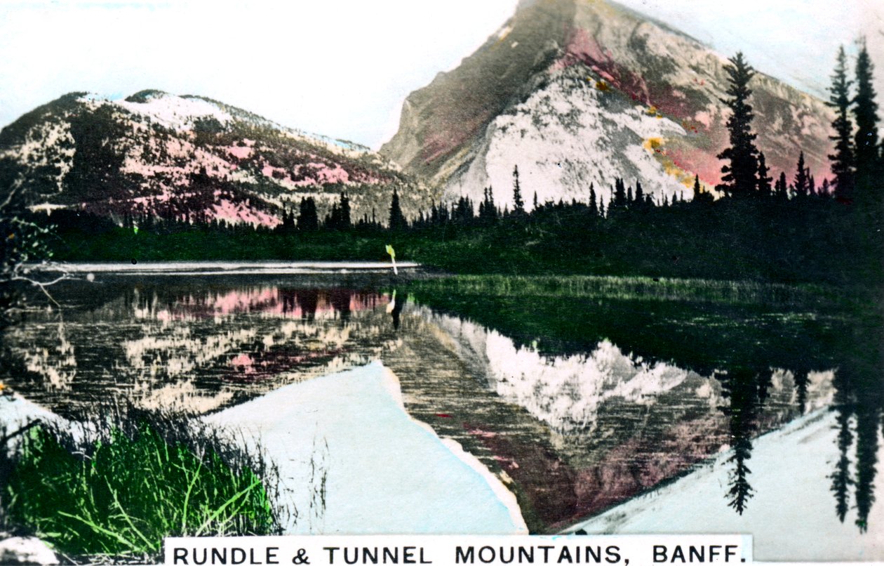 Monts Rundle et Tunnel, Banff, Alberta, Canada, vers les années 1920 - Cavenders Ltd