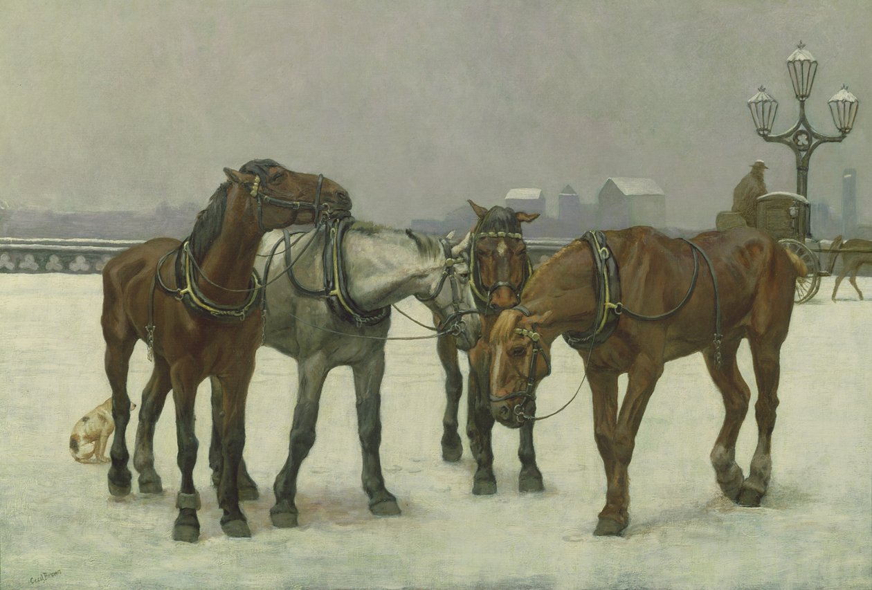 Chevaux de fiacre sur la Seine - Cecil Brown