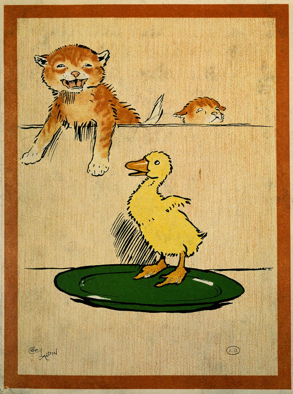 Chats et canard - Cecil Charles Windsor Aldin