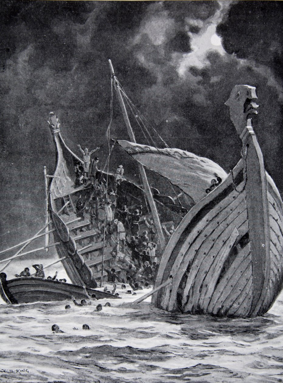 La perte du White Ship en 1120, illustration de 