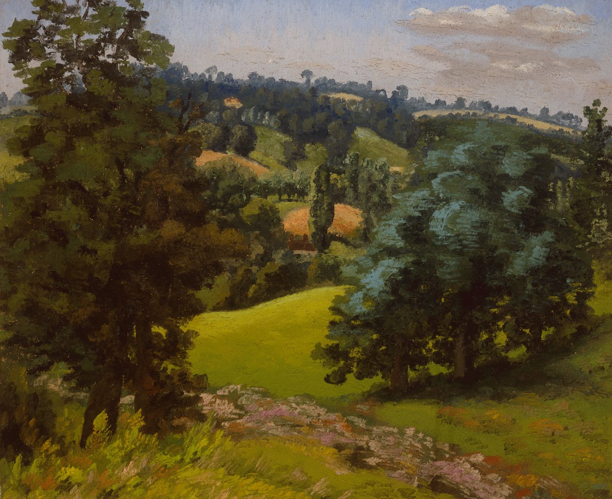 Paysage à Hadleigh (huile sur toile) - Cedric Morris