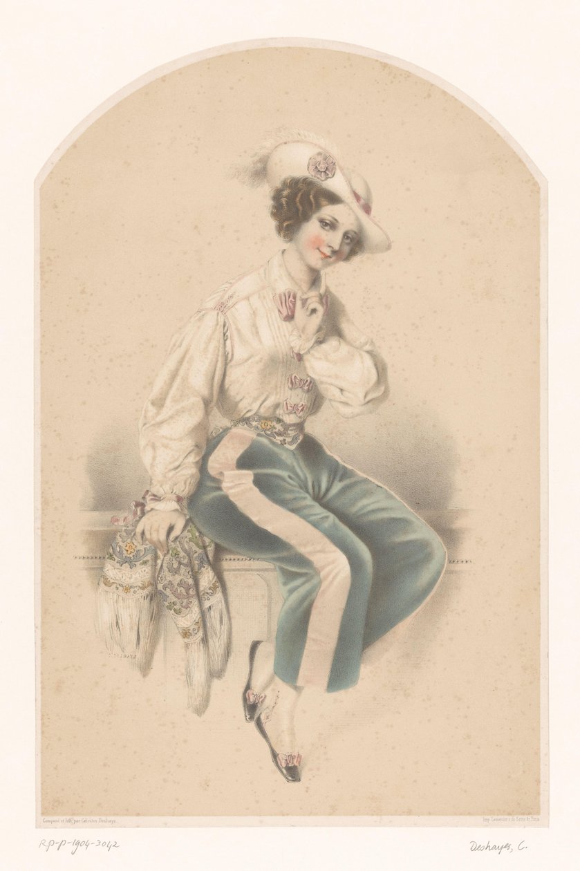 Jeune femme assise sur une balustrade - Celestin Deshayes
