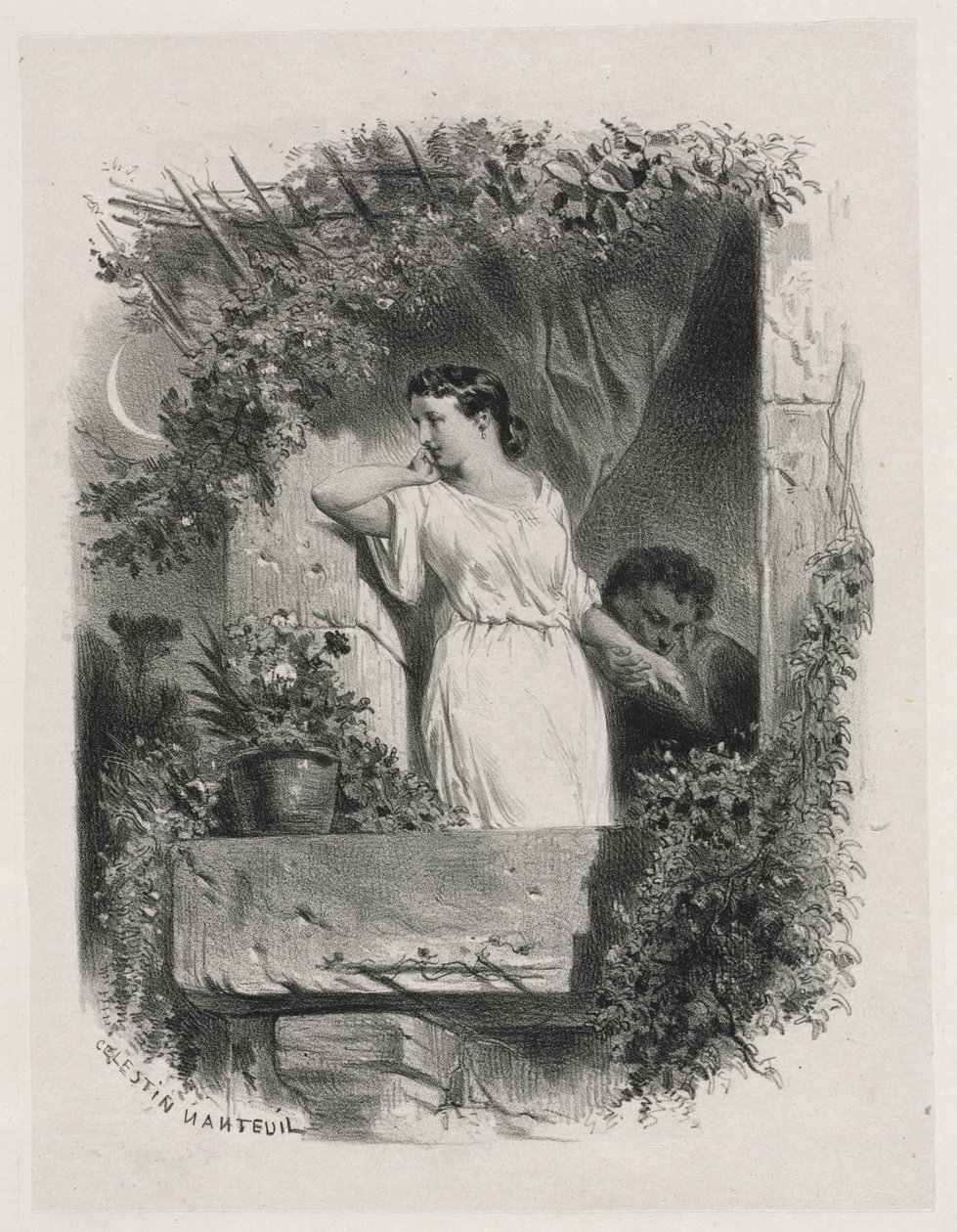 Sur le balcon - Celestin Francois Nanteuil