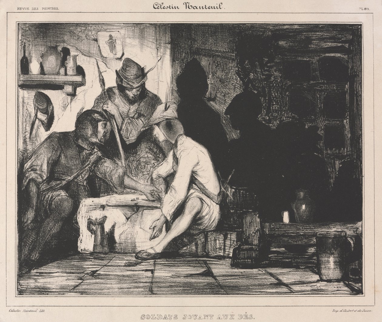 Soldats jouant aux dés - Celestin Francois Nanteuil