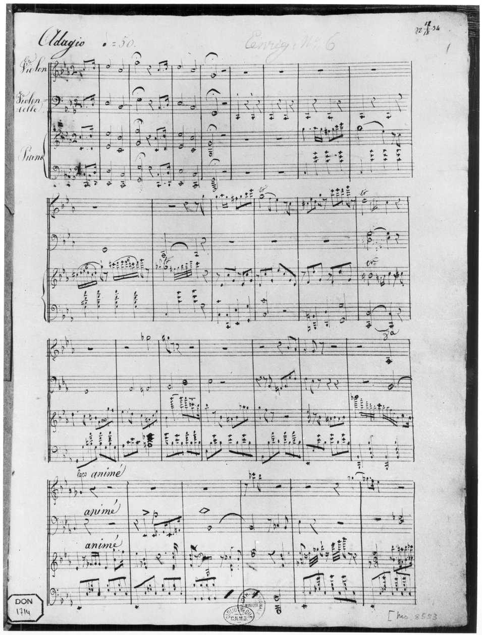 Partition pour trio pour piano, violon et violoncelle - Cesar Franck