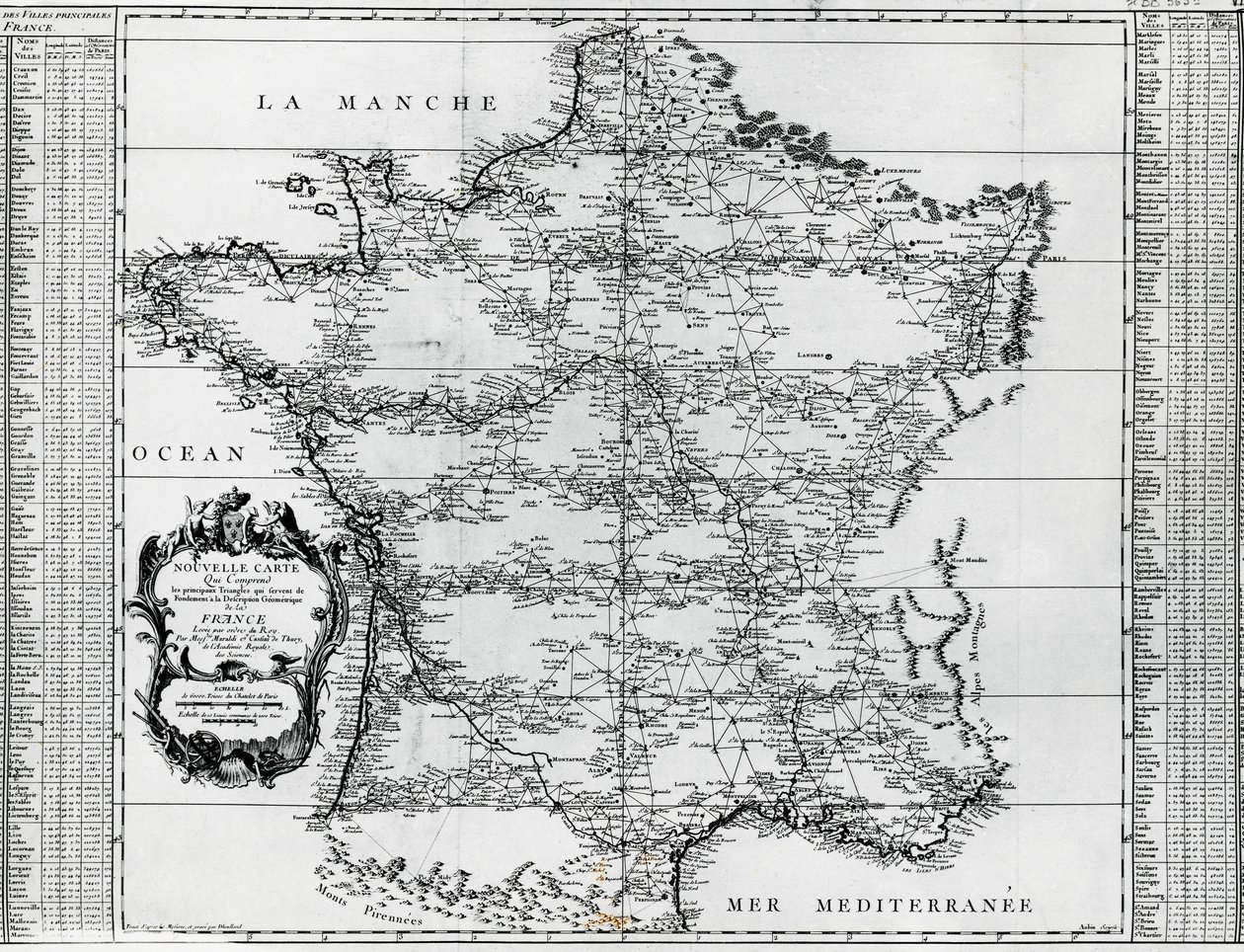 Carte de France, par Giovanni Domenico Maraldi et César-François Cassini de Thury - Cesar Francois Cassini de Thury