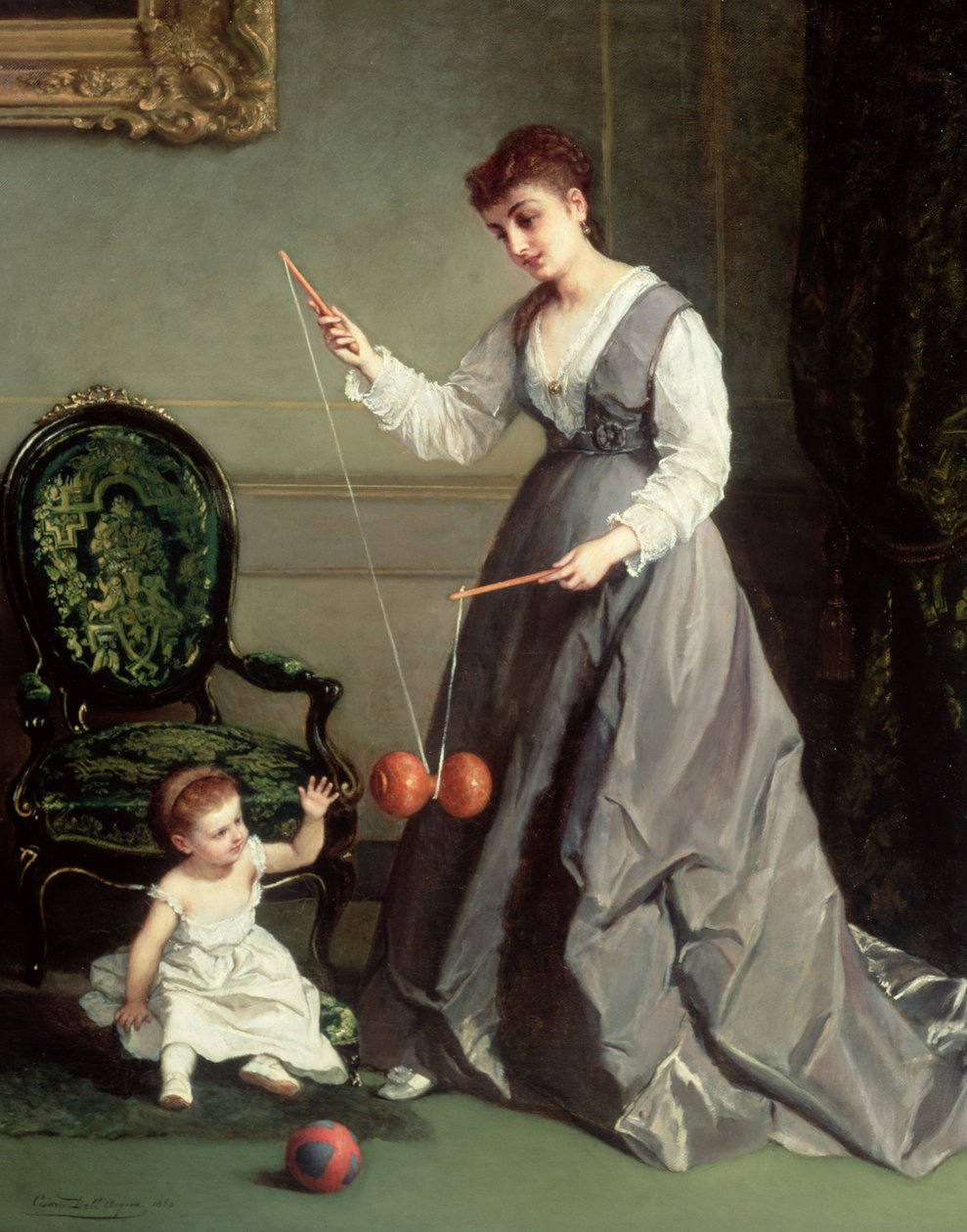 Ange et Diable ou Jouer au Diabolo, Le-Diable-sur-deux-Bâtons, 1868 - Cesare Felix dell Acqua