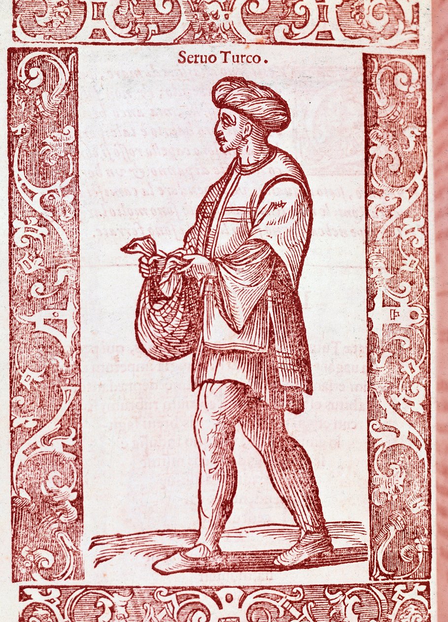 « Costume de serf turc » de « Degli habiti antichi e moderni » 1590 (gravure) - Cesare (after) Vecellio