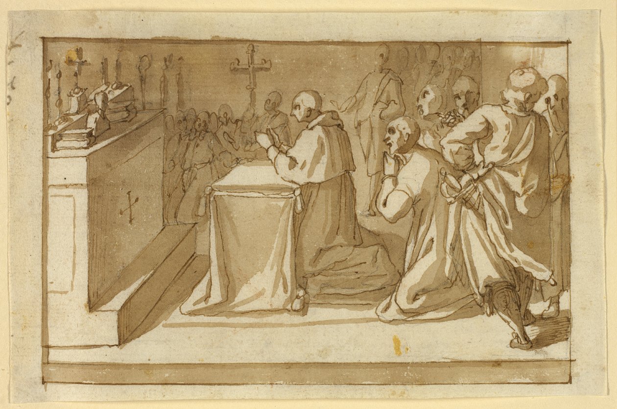 Saint Charles Borromée vénérant les reliques - Cesare Nebbia